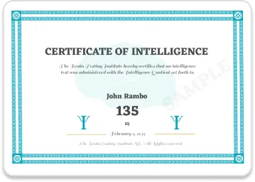 IQ Certificate Sample