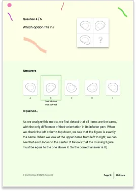 Answers Sample of IQ Test Full Report